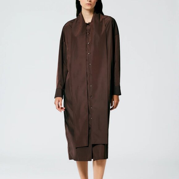 Tibi Dresses & Skirts - Tibi Italian Sporty Nylon Davenport Shirtdress; dark brown; xxs; NWT